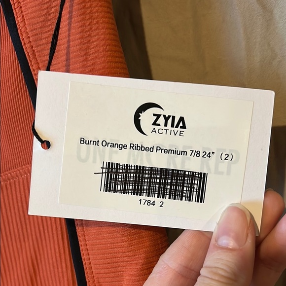 ZYIA Orange Performance Leggings with High Waistband - Picture 2 of 3